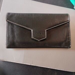 Christian Dior Vintage black leather wallet.